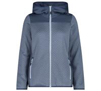 CMP - Women's Jacquard Knit Jacket Fix Hood - Giacca in pile 40 grigio/blu