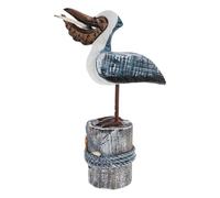 CMQTHINGS Decorazioni da giardino Ornamenti for la casa di uccelli in ceppo legno Decorazioni for il desktop in stile mediterraneo Statue esterno