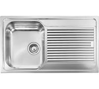Cmspa LAVELLO ZENITH 86x50 cm INOX SATINATO 1 VASCA SINISTRA CON SGOCCIOLATOIO PILETTA 3''