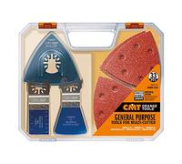 CMT Omm-X33 Set Composto da 33 Utensili per Macchine Multifunzione, Attacco Universale, Blu/Rosso