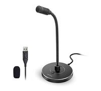 CMTECK Microfono USB per computer G009, registrazione con cancellazione del rumore, per PC/laptop, per chat online, home studio, podcasting, giochi, Skype, YouTube, con funzione mute (Windows/Mac)