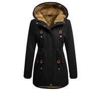 CMTOP Giacca Donna Invernale Caldo Impermeabile Parka con Cappuccio Casual Antivento Cappotti in Pile Elegante Spessa Zip Cappotto Media Lugghezza Outdoor Giubbotto con Tasche e Coulisse