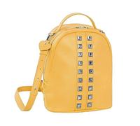 CMX STUDS - Borsa Zainetto Donna Doppio Uso, Zaino + Borsa Tracolla Donna e Ragazza con Borchie, Spalle Regolabili e Rimovibili + Charm Staccabile, con Tasca Zip - per Regali Natale 22x11x28Hcm Giallo