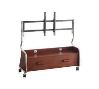 CMYAOYC Carrello TV Mobile Porta Tv da Terra per Schermi da 50 a 75 Pollici, Tavolino Tv Portatile in Acciaio Inossidabile Max VESA 600x400mm(Brown)
