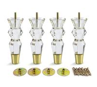 CMYAOYC Gambe per Mobili in Acrilico di Ricambio, Piedi Moderni Trasparenti per Divano e Armadio, Arredamento Casa DIY, Stilo Conico, Set di 4(60x170mm/2.3x6.6in)