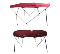 CMYAOYC Tendalino per Barca 4 Archi, Tendalino in Tela Lungo 2,4 Metri, Impermeabile, Parasole, con Pali Posteriori e Telaio in Alluminio(Red,244 (L) x 137 (H) x 137-152 cm)