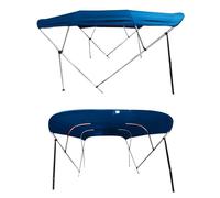 CMYAOYC Tendalino per Barca 4 Archi, Tendalino in Tela Lungo 2,4 Metri, Impermeabile, Parasole, con Pali Posteriori e Telaio in Alluminio(Blue,244 (L) x 137 (H) x 216-228 cm)