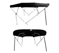 CMYAOYC Tendalino per Barca 4 Archi, Tendalino in Tela Lungo 2,4 Metri, Impermeabile, Parasole, con Pali Posteriori e Telaio in Alluminio(Black,244 (L) x 137 (H) x 170-182 cm)