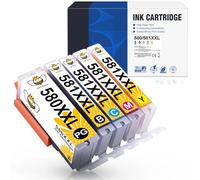 CMYBabee 580XXL 581XXL Cartucce d'inchiostro di ricambio per Canon PGI-580XXL CLI-581XXL Utilizzare per Canon Pixma TR8550 TS6150 TR7550 TS8150 TS9150 TS8151 TS8152 5-Pack (1PGB,1BK,1C,1M,1Y)