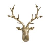 CMYCYDDPLY Arredamento di Cervo in Resina, Centrotavola da Parete Statua Della Testa di Animale, Decorazione Della Parete Della Testa di Cervo, per Case, Hotel, Uffici(Gold)