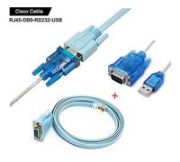 CMYKZONE Cisco Cavo Della Console Cavo Seriale Da Rj45 A Db9 E Da Rs232 A Usb (2 In 1) Per Dispositivo Cisco 1,8M + 1M