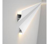 Luce Luminosa Verso l'Alto e Verso Il Basso, Diffusore di Luce a LED Profilo in Alluminio Canale LED, Illuminazione D'accento Modanatura Corona Interna Lineare(White,1pc)