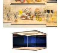 CMYUN Teca Plexiglass A LED Vetrine in Acrilico Extra Lunghe, Trasparente Contenitori in Plastica con Porta Luminosa, Vetrina da Banco 10 15 20 25 30 35 40 45 50 60 Cm(20x10x15cm/8x4x6in)