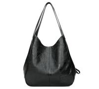 CMZYBBD Borsa Donna a Tracolla in Pelle Morbida da - Borsetta Multi -compartimento di Grande capacità per Lo Shopping e Il pendolarismo-Nero