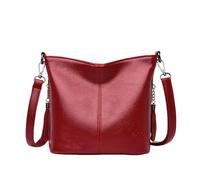 CMZYBBD Borsa Donna Borsa A Tracolla con Nappine in Vera Pelle alla Moda da Donna - Borsa A Tracolla Versatile in Morbida Pelle per Pendolarismo, Abbigliamento da Lavoro-Rosso