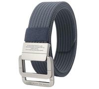 CMZYBBD Cintura Uomo Cintura con Fibbia A Doppio Anello in Lega da Uomo - Tela di Nylon Intrecciata per Jeans E Pantaloni Sportivi, Comoda E Pratica Opzione per L'esterno-blu-120 Cm