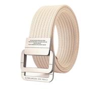 CMZYBBD Cintura Uomo Cintura con Fibbia A Doppio Anello in Lega da Uomo - Tela di Nylon Intrecciata per Jeans E Pantaloni Sportivi, Comoda E Pratica Opzione per L'esterno-khaki-a-120 Cm