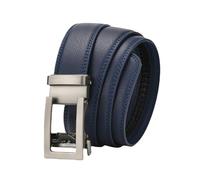 CMZYBBD Cintura Uomo Cintura di Fibbia Automatica in Pelle Vera da Uomo - Elegante Cintura Casual E Formale per Abiti, Jeans, Pantaloni - Design Classico Regolabile-blu-125 Cm