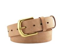 CMZYBBD Cintura Uomo Cintura in Pelle Maschile con Fibbia per Perno - Cinghie più Taglia per Abbigliamento Casual, Formale E di Lavoro, Ideale per Jeans E Abiti Quotidiani-Marrone Chiaro-120 Cm