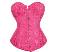 CMZYBBD Corsetto Donna Sexy Vintage Vittoriano Snellente Body Shaper Corsetto E Bustino Broccato Jacquard Fiore Donne Overbust Corsetto-Fucsia-XL