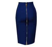 CMZYBBD Gonna Donna Gonna Sexy da Donna con Doppia Cerniera, Gonna A Vita Alta, Design Che Valorizza I Fianchi-Blu Scuro-XL