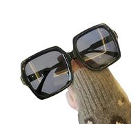 CMZYBBD Occhiali da Sole Lunettes De Soleil À Grand Cadre Vintage Square pour Femmes - Fashion Gradient Élégant Verres De Soleil pour Dames-Noir