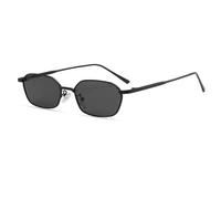 CMZYBBD Occhiali da Sole Rectangle des Lunettes De Soleil Hexagone Rectangle pour Femmes Et Hommes Small Small Metal Cadre des Années 90 avec Protection Uv400-noir Noir