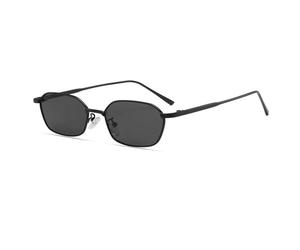 CMZYBBD Occhiali da Sole Rectangle des Lunettes De Soleil Hexagone Rectangle pour Femmes Et Hommes Small Small Metal Cadre des Années 90 avec Protection Uv400-noir Noir