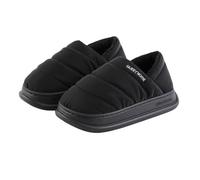 CMZYBBD Pantofole Donna Pantofole da Donna in Cotone - Panno Impermeabile Antiscivolo più Scarpe Calde in Velluto - Pantofole da Uomo Calzature Autunnali E Invernali-nero-38 39 EU