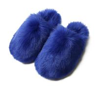 CMZYBBD Pantofole Donna Slifor di Peluche Autunnali E Invernali Femminili - Pantofole da Interno Calde E Non Slittanti per Accoglienti Pantofole da Donna-blu-42 43 EU