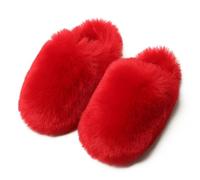 CMZYBBD Pantofole Donna Slifor di Peluche Autunnali E Invernali Femminili - Pantofole da Interno Calde E Non Slittanti per Accoglienti Pantofole da Donna-rosso-38 39 EU