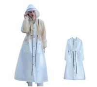 CMZYBBD Poncho Antipioggia Poncho di Pioggia di Moda Impacchettabile Impermeabile con Cappotto da Pioggia Imballabile Riutilizzabile con Cappuccio con Maniche Lunghe per Donne da Donna-Trasparente-m