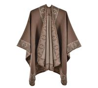 CMZYBBD Sciarpa Donna Elegante Scialle per Donna, Classico Mantello A Griglia, Mantello Invernale Cardigan retrò, Morbida Coperta Grande-marrone-130x150 Cm