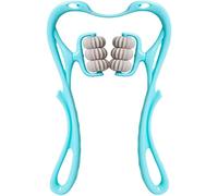 cn herb Rullo per massaggio cervicale a sei ruote, con clip per collo e collo, colore: blu