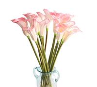 CN-Knight 10pcs di Gigli di Calla Artificiali, Fiori Artificiali con Stelo Lungo 67cm, Gigli di Calla Realistici per Bouquet da Sposa, Decorazioni per la Casa,Rosa
