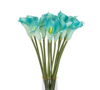 CN-Knight 10pcs di Gigli di Calla Artificiali, Fiori Artificiali con Stelo Lungo 67cm, Gigli di Calla Realistici per Bouquet da Sposa, Decorazioni per la Casa,Blu
