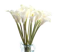 cn-Knight 10pcs di Gigli di Calla Artificiali, Fiori Artificiali con Stelo Lungo 67cm, Gigli di Calla Realistici per Bouquet da Sposa, Decorazioni per la Casa,Bianco