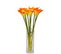 cn-Knight 12 calle artificiali a stelo lungo 50,8 cm, per decorazione della casa, centrotavola, bouquet da sposa fai da te (arancione)