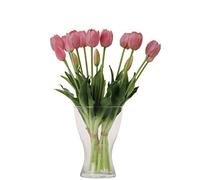 cn-Knight - 20 fiori artificiali di tulipano, steli di tulipano realistici al tocco da 40,6 cm con foglie finte, tulipani e boccioli finti per centrotavola e ornamento per la casa, matrimonio, viola