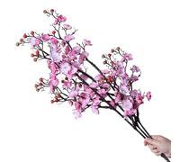 cn-Knight 3 rami artificiali di fiori di ciliegio, 94 cm, fiori di prugno in seta con boccioli, realistici albicocche giapponesi per decorazioni per la casa, centrotavola, bouquet da sposa, rosa