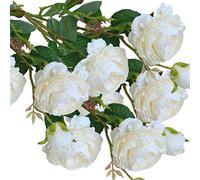 cn-Knight 8 fiori artificiali di peonia in seta, 61 cm, stelo lungo con 2 fiori e 1 bocciolo, fiori finti per bouquet da sposa, damigella d'onore, decorazione per la casa, ufficio, baby shower,