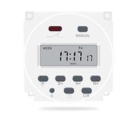 CN101 12V DC/AC Timer digitale, Relè a tempo programmabile LCD per prese elettriche Bianco