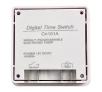 CN101A - Timer digitale programmabile con display LCD da 1,6 pollici, 16 programmi on/off al giorno, alimentazione 12 V DC/AC, per luci stradali, cartelloni (12 V)