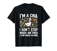 CNA Certified Nursing Assistant Floral Goose Citazione Design Maglietta
