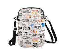 CNA Gift - Borsa per il trucco, in tela, con scritta in inglese "Nursing Assistant Sayings Inspired Nurse, Cna Cr Eu, Borsa cosmetica con stampa