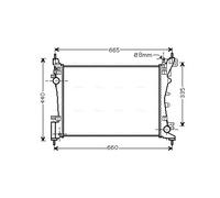 CNA2261 AVA QUALITY COOLING Radiatore, Raffreddamento motore per CITROËN,FIAT,PE