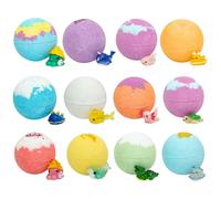 CNAFGBGG 12 Pezzi/Set Bombe da Bagno con Giocattoli all'Interno di Bombe da Bagno con Carini Giocattoli di Animali, 2 Bolla Colorata per Bambini per Bambini, Set di Palle per Il Compleanno, Natale