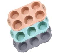 CNAFGBGG 3 pezzi/set di muffin in silicone Pandolo di grado cupcake stampo silicone stampi per muffin antiaderente stampi per cupcake riutilizzabili per preparare torte, crostate, bombe a grasso ...