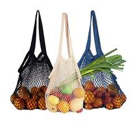 CNAFGBGG Borsa per la spesa in rete Borsa per la spesa in rete riutilizzabile con manico lungo per per frutta e verdura 3 pezzi.