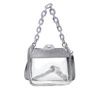 CNAFGBGG Borsa Trasparente da 1 pc per Eventi dello Stadio, Borsa Trasparente in PVC Leggero e Funzionale con Catena e Cinturino per Eventi Sportivi di Lavoro Abiti da.